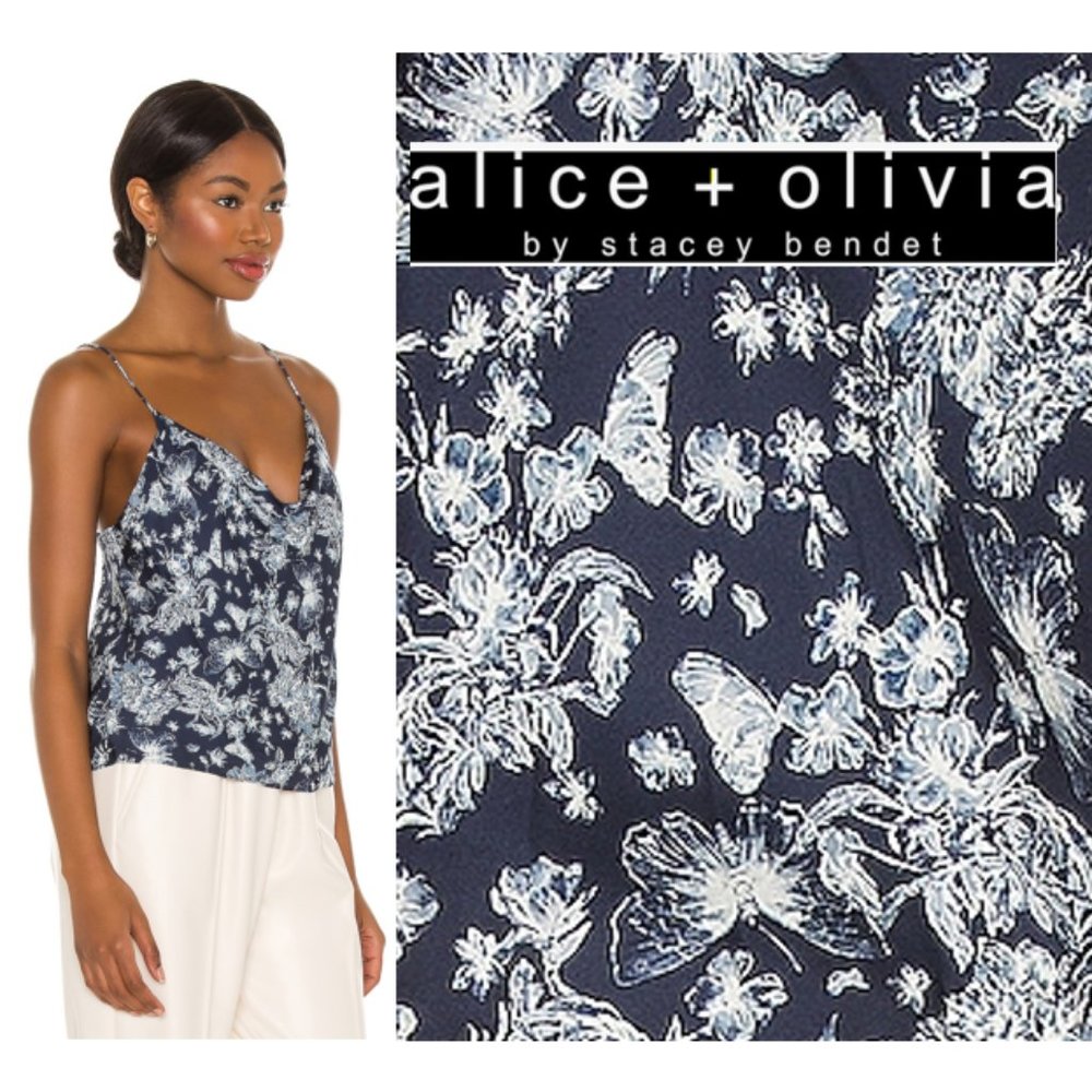 alice + olivia Harmon Drapey Slip Tank